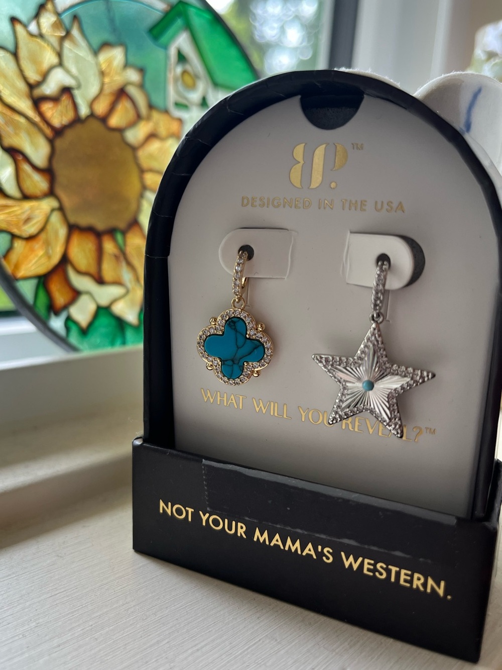 Bomb party outlaw Turquoise Clover & Star charm set